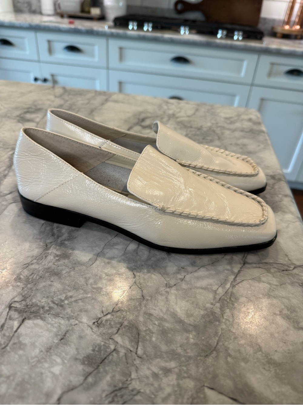 Dolce Vita Cream Patent Leather Loafers